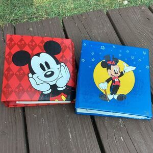 Lot of 2 Disney Mickey Mouse Mini Photo Albums 4x6 Red & Blue Binders